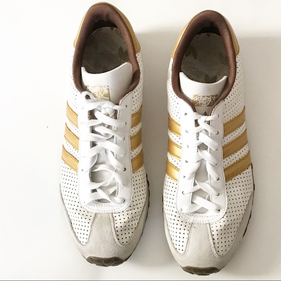 adidas Shoes | Adidas White Gold Sneakers 206 | Poshmark